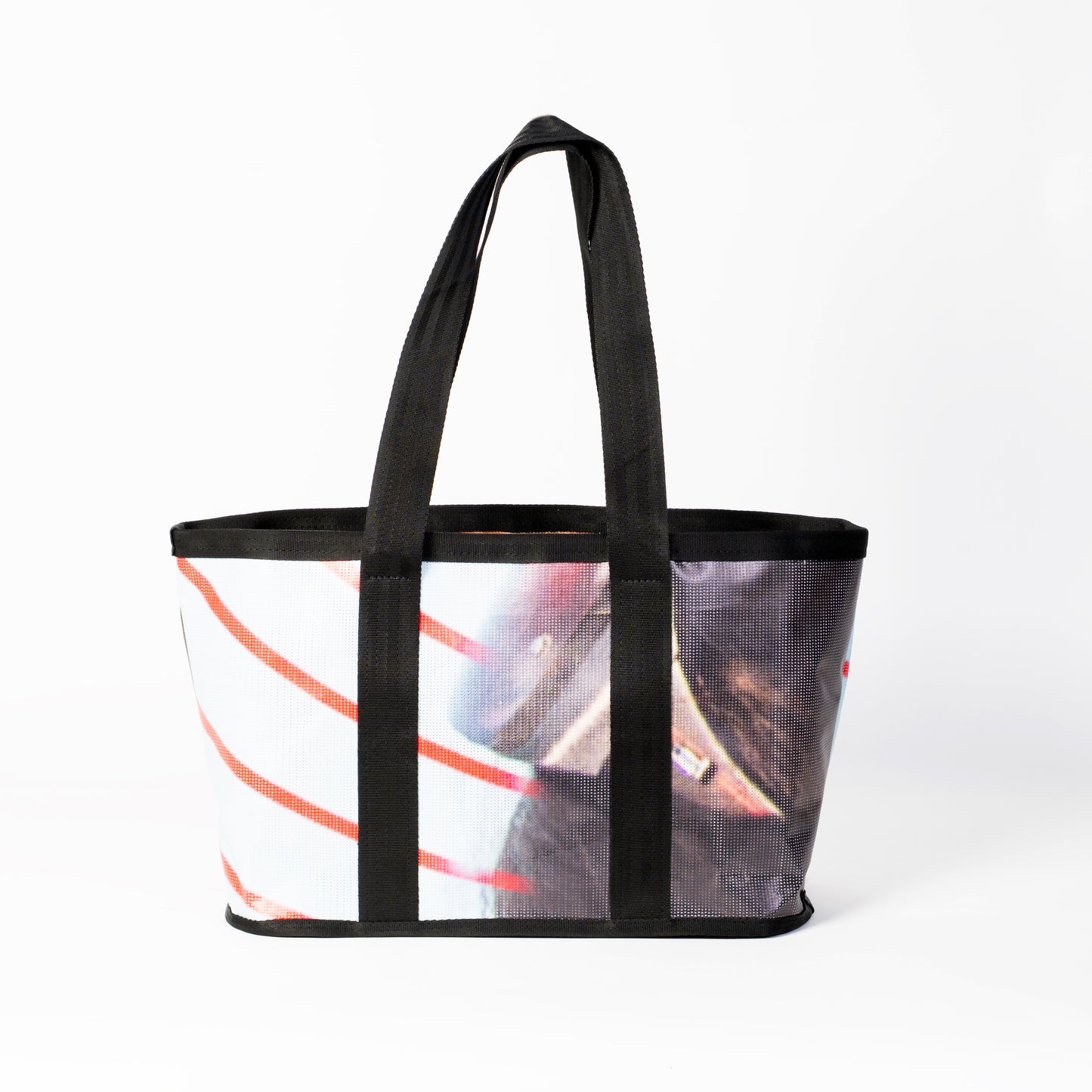 Shopper Vállpánttal - Piros-Csíkos