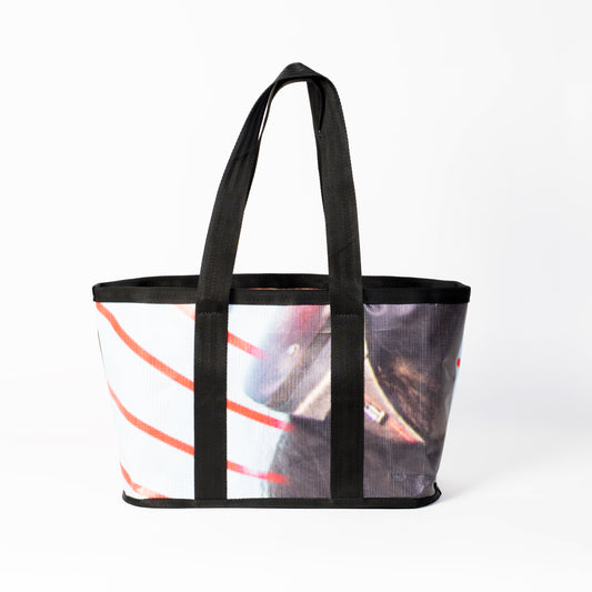 Shopper Vállpánttal - Piros-Csíkos