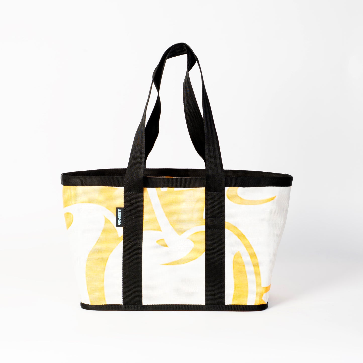 Shopper Vállpánttal - Sárga-Fehér