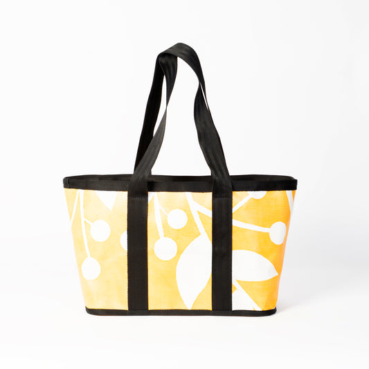 Shopper Vállpánttal - Sárga-Fehér