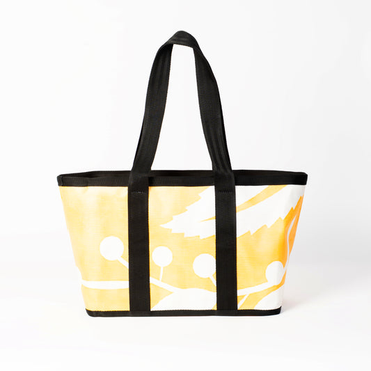 Shopper Vállpánttal - Sárga-Fehér